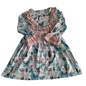NWT Pete+Lucy 3T Cactus Print Long Sleeve Ruffle Dress